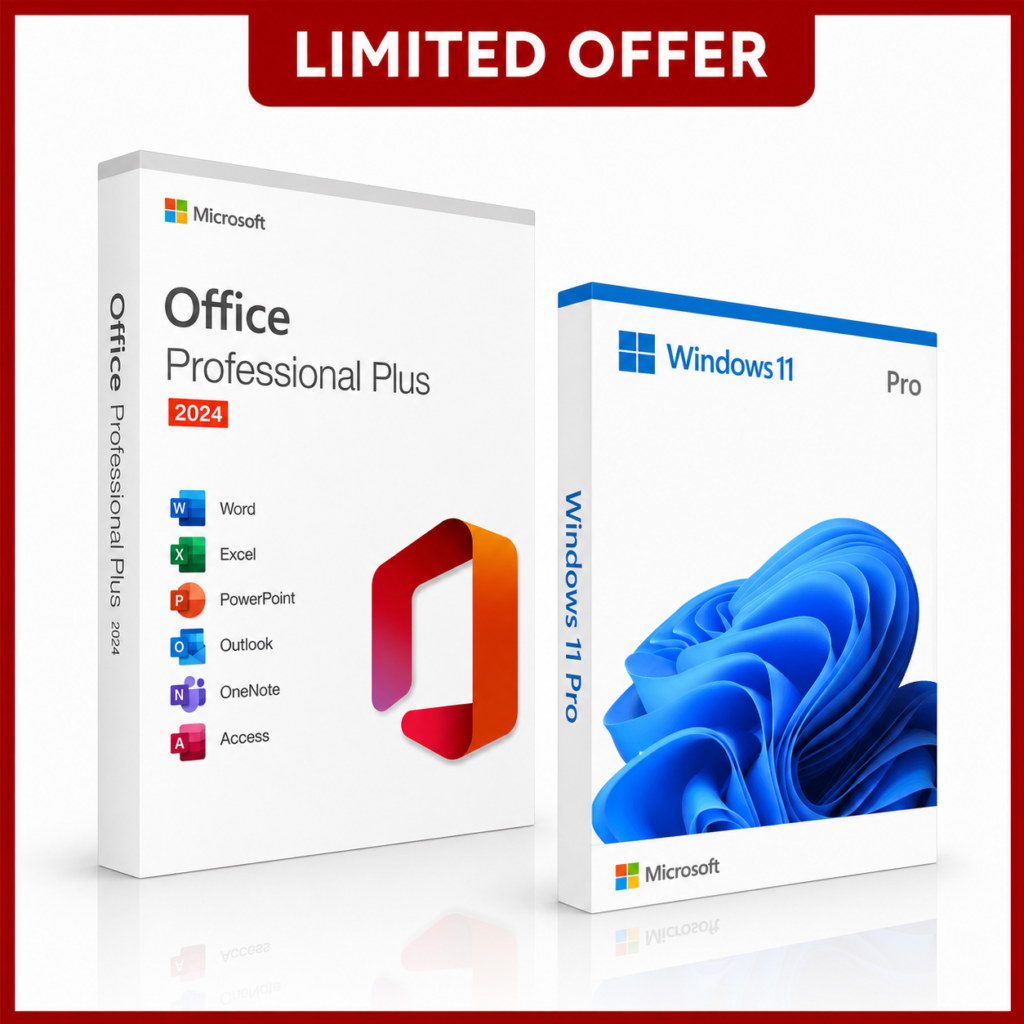 Microsoft Office 2024 Professional Plus & Windows 11 Professional software bundle for 1 Windows PC