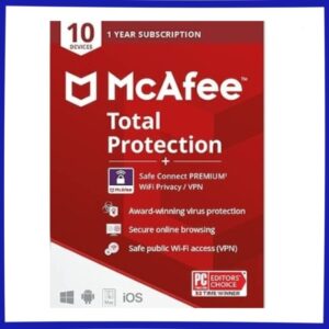 McAfee Total Protection Plus VPN (10 Devices, 1 Year) – McAfee Key – GLOBAL